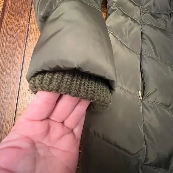 Jessica Simpson Down Puffer Coat Olive Green Size Large - Picture 13 of 16